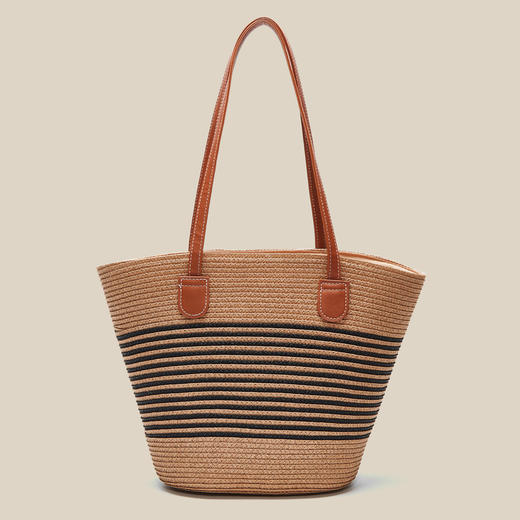 Safiya/索菲娅2024新款夏天时尚大容量托特包百搭编织女士单肩斜挎包 SF42215146 商品图3