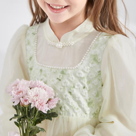 笛莎Deesha 童装女童连衣裙2024秋季新款儿童新中式裙 商品图3