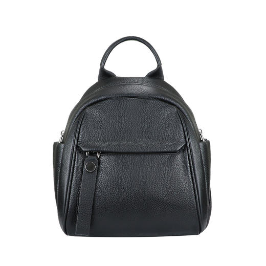 雀说 头层牛皮双肩包真皮大容量荔枝纹通勤包女背包1667 商品图8