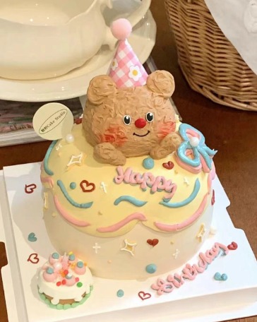 【臻品系列】---需提前3个小时预订--网图--【立体黄油小熊】蛋糕