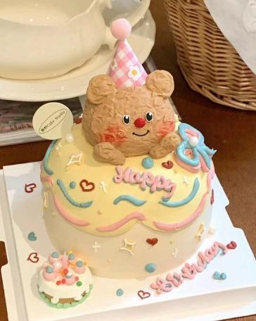 【臻品系列】---需提前3个小时预订--网图--【立体黄油小熊】蛋糕 商品图0