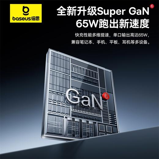 倍思 Super GaN 伸缩线快充充电器 2C+U 65W 商品图2