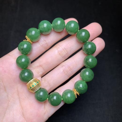 玉美人菲菲HZ#S925碧玉单圈手串-圆珠约12mm 商品图0