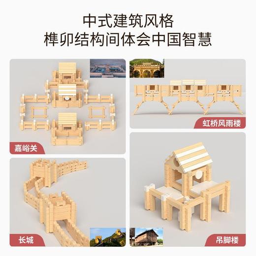 【让孩子成为建筑大师】宝藏榫卯积木 提升娃的空间认知力、想象力、创作力 搭出博大智慧 榫卯积木小屋 商品图4