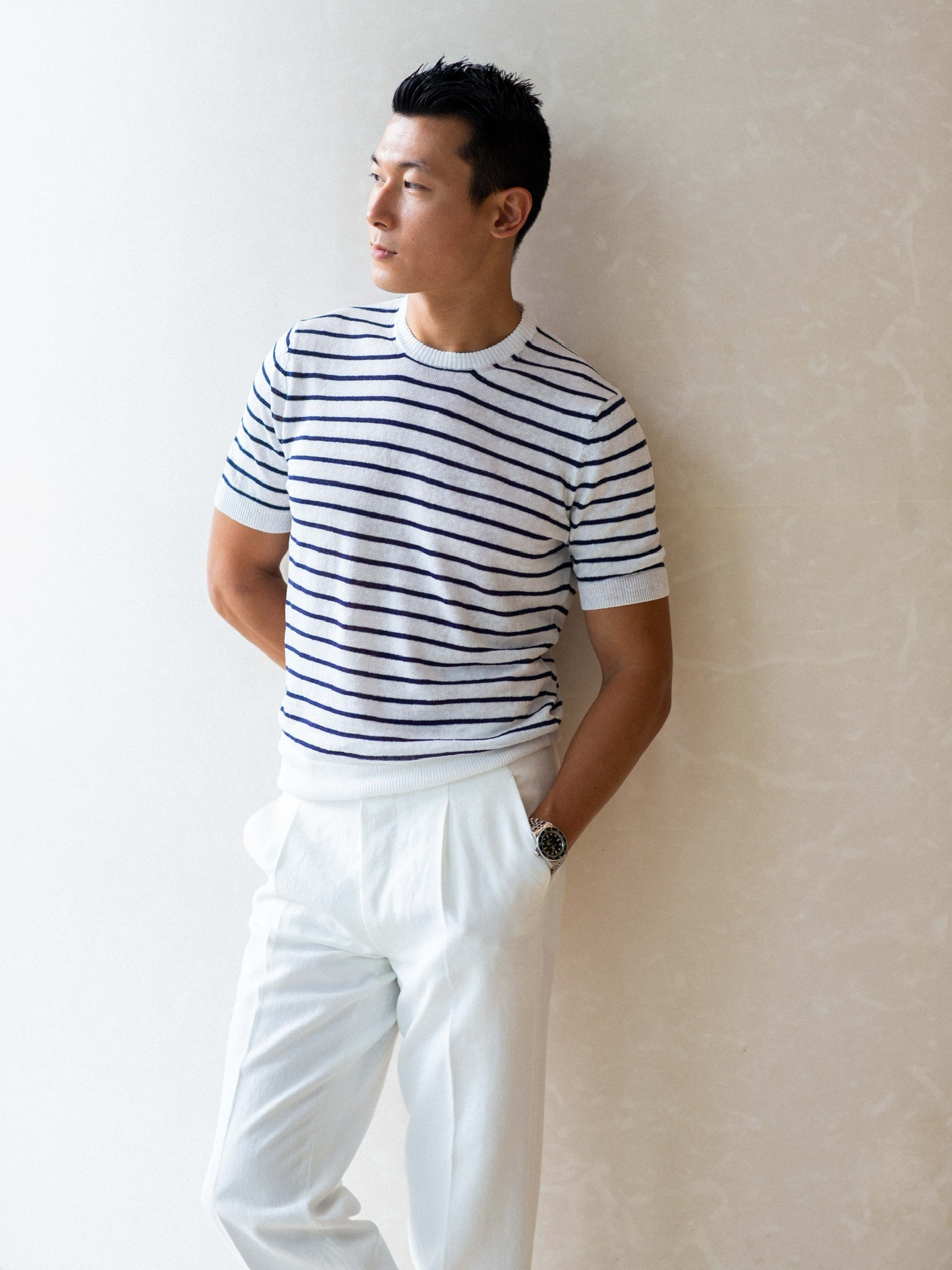 Dalmo 亚麻T恤 条纹