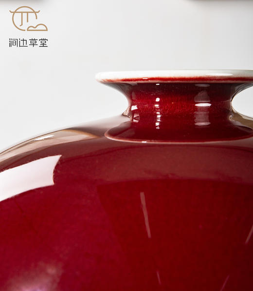 纯手工拉坯大尺寸祭红梅瓶（配高档锦盒） 商品图7