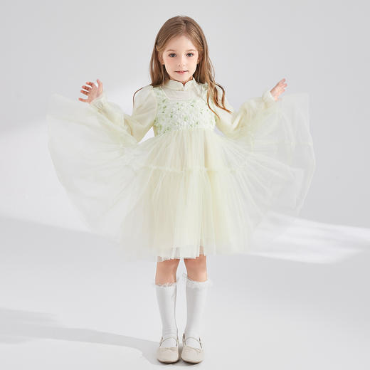 笛莎Deesha 童装女童连衣裙2024秋季新款儿童新中式裙 商品图2