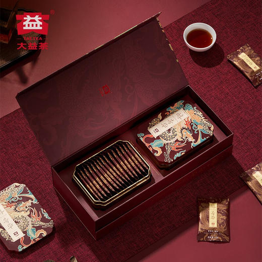 大益茶叶 普洱熟散茶 醇·芳华礼盒 精致伴手礼 便携式独立包装 节日礼赠 单盒装180g*1盒 商品图2