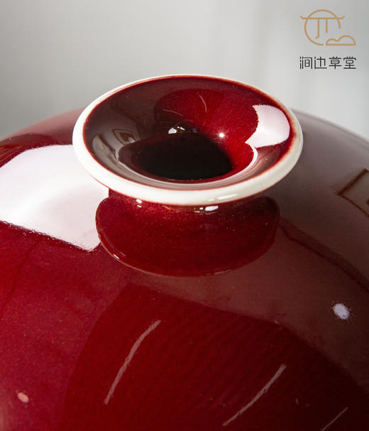 纯手工拉坯大尺寸祭红梅瓶（配高档锦盒） 商品图9