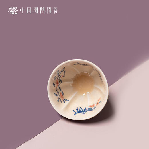 问鼎钧瓷鹅黄青花冰棱杯（三喜） 商品图4