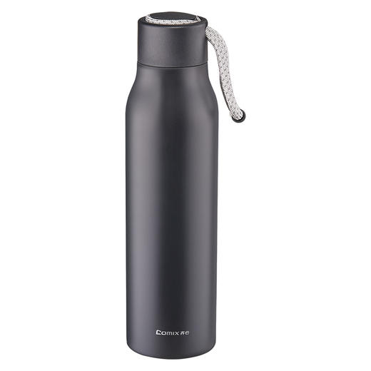 齐心便携式保温杯LC-509  黑/银色600ml 商品图1