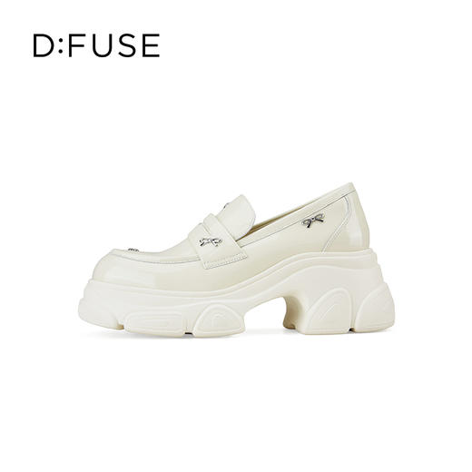 D:FUSE迪芙斯2024秋季新款漆皮轻便厚底乐福鞋DF43112366 商品图4