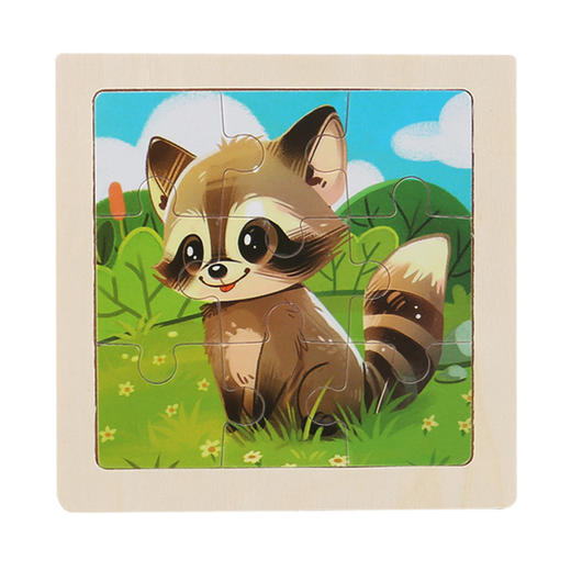 【16.8元/任选5件】儿童拼图卡通动物9片平面拼板婴幼儿早教启蒙认知木质制玩具 商品图13