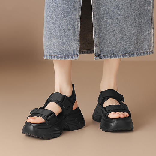 ZHR则则运动凉鞋女外穿休闲魔术贴增高厚底百搭户外运动沙滩女鞋 商品图9