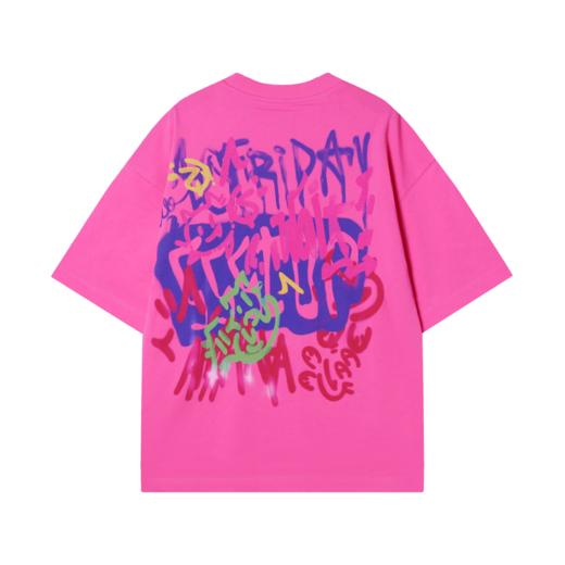 T1447夏季新款时尚涂鸦印花男女同款短袖百搭潮流休闲上衣宽松T恤 商品图2