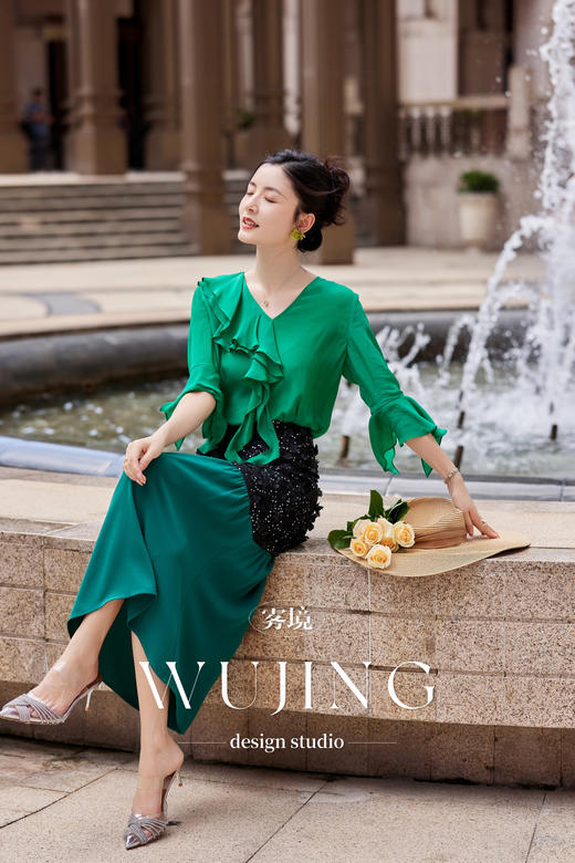 【雾境定制】粉韵祥云系列轻薄透气双绉真丝面料上衣 3204136 商品图5