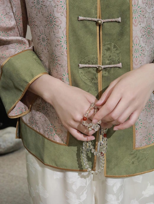 盛唐婧 |重缎真丝宋锦藻井纹对襟外套 商品图1