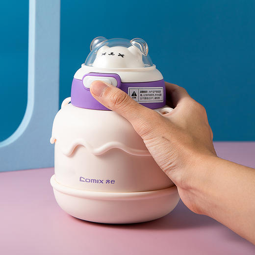 齐心保温杯LC-510 萌宠（蓝色、白色）450ML 商品图3