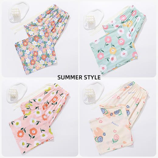 【商场同款】熳洁儿 夏季人棉印花单裤百搭显瘦阔腿裤升级版带口袋花花裤24203020/24203021 商品图6