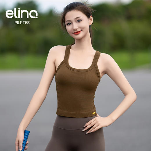 elina一恋2024高弹无缝交叉美背瑜伽运动背心 EYF2001 商品图5