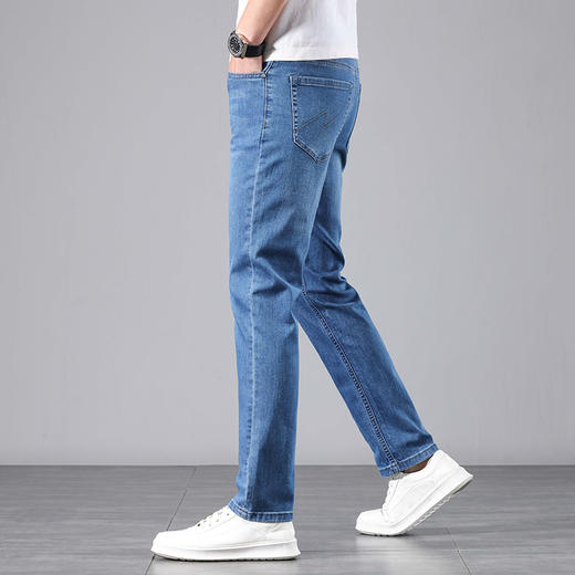 赤兔嗨购男装宽松直筒弹力不束缚牛仔裤2024年秋冬新款水洗长裤宽腿 商品图7