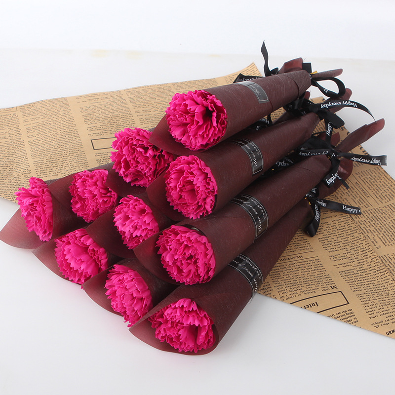 单束康乃馨，玫红