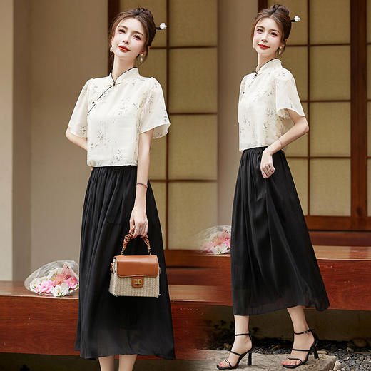 新中式复古国风，改良气质两件套HR-BBL2385 商品图3