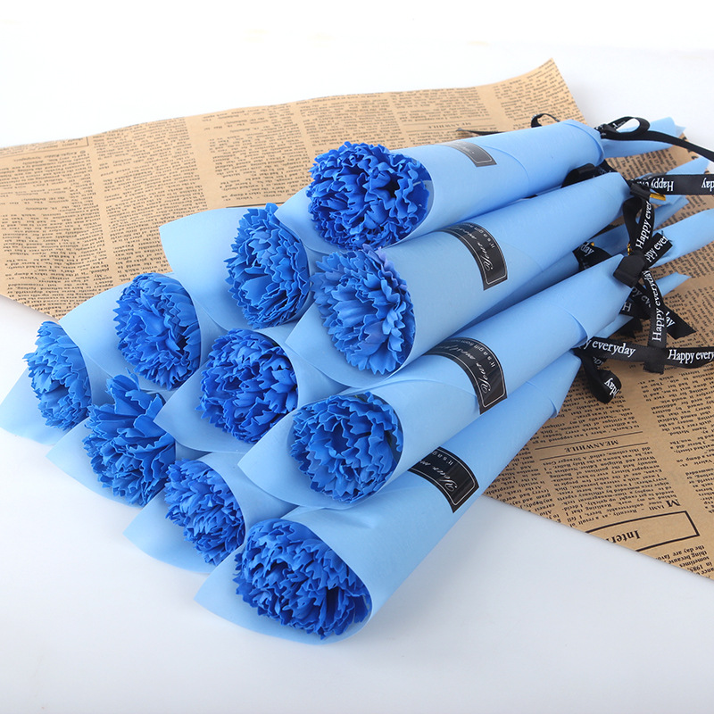 单束康乃馨  蓝色