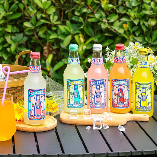 华洋1982汽水 果汁型碳酸饮料358ml*12瓶玻璃瓶装低糖0脂肪饮品 100038492795 商品图2