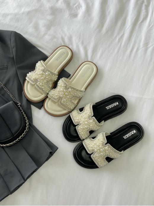 意大利凯撒KAISER法式宫廷风珍珠水钻凉拖（5987） 啊啊啊～爱惨了简直 轻奢满满💯 无敌精致好看～ 商品图1