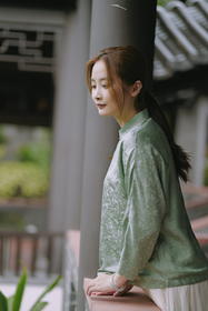 真丝立领斜襟短上衣MWJ-504