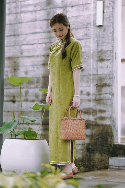 漫物记插肩袖包边旗袍Q1065 商品图0