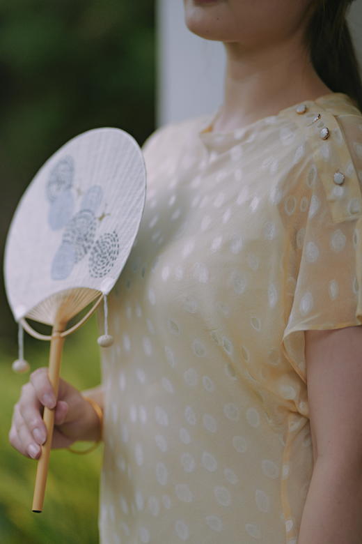 真丝剪花斜裁圆领旗袍MWJ-505 商品图5