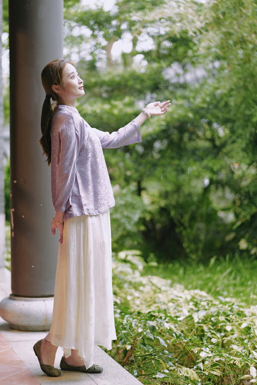 真丝立领斜襟短上衣MWJ-504 商品图4