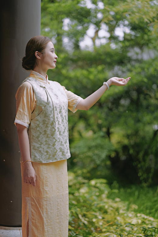 丝麻圆领斜襟马甲MWJ-501 商品图1