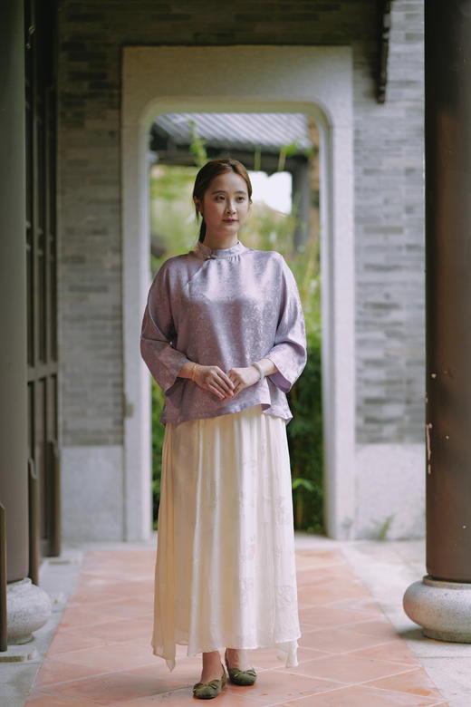 真丝立领斜襟短上衣MWJ-504 商品图5