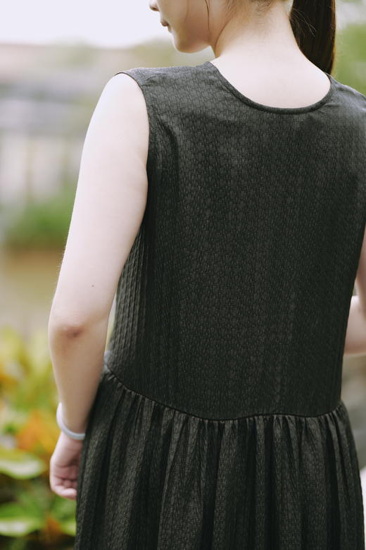 漫物记冠乐皱香云纱V领前后可穿连衣裙xys-141 商品图4