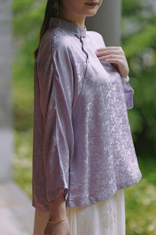 真丝立领斜襟短上衣MWJ-504 商品图6