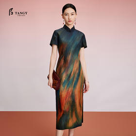 TANGY Collection天意精品2024秋季新品中国风旗袍彩茛中长款女士连衣裙