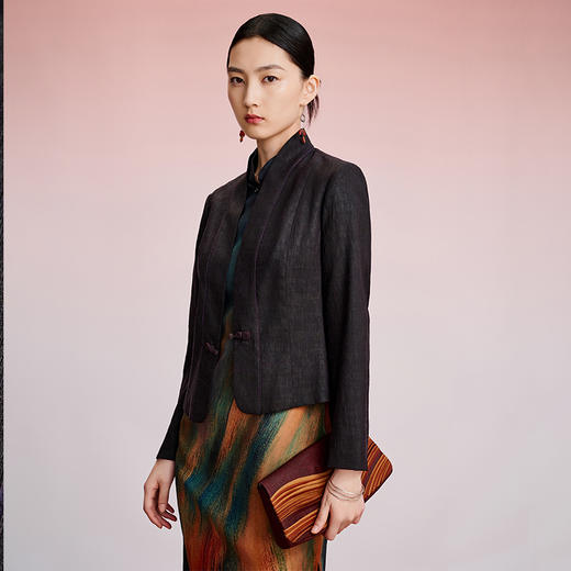 TANGY Collection天意精品2024秋季新品中国风茛绸女士外套 商品图1