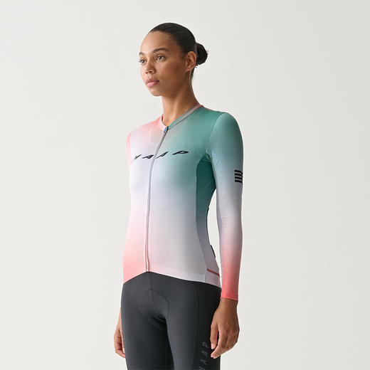 MAAP 女士 Blurred Out Pro Hex LS Jersey 翠岚色 长袖骑行服 商品图0
