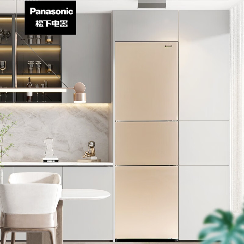 8月内购松下冰箱NR-C282WX-N 270升三门 3D立体风冷无霜 600mm超薄设计 宽幅变温 银离子除菌 磨砂金 NR-C282WX-N 三门冰箱 270升