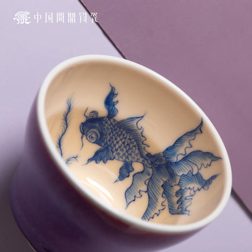 问鼎钧瓷鹅黄青花馥郁杯（金玉满堂） 商品图1