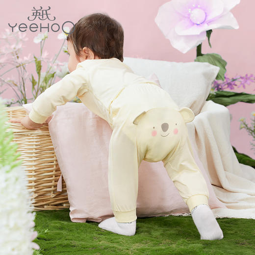 英氏婴儿内衣宝宝内衣纯棉PP长裤卡通可爱裤子收脚YLMBJ01001A01 商品图0