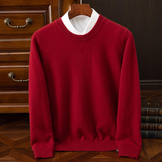 毛豆-XK8601男士百搭圆领羊毛衫 商品图6