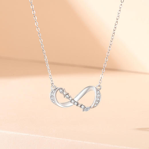 卡蒂罗/KADER 莫比乌斯系列 星河项链 925银璀璨满天星闪耀银河无限爱设计可调节锁骨链 简约大气浪漫精致吊坠 生日 商品图2