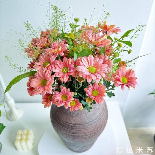 【菊次郎的夏天】三文鱼小雏菊3支＋油画小菊1＋绿灵草1支＋喷泉草2支（花艺师提拉米苏设计） 商品图8