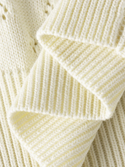 COCO ZONE 复古镂空翻领短袖针织开衫单排扣上衣CC2B1202 商品图10