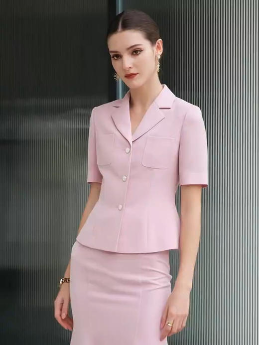 AD减龄漂亮洋气套装女粉色职业装气质女神范西装套裙高端工作服夏 商品图3