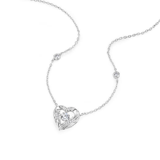 卡蒂罗/KADER 心动之翼项链 925银经典爱心恋爱频率满镶锆石设计可调节锁骨链 灵动闪耀ins吊坠 毕业季纪念礼盒 商品图2